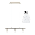 Eglo - LED-riippuvalaisin köydellä MY CHOICE 3xE14/4W/230V mattakromi/valkoinen
