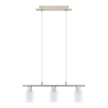 Eglo - LED-riippuvalaisin köydellä MY CHOICE 3xE14/4W/230V mattakromi/valkoinen