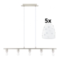 Eglo - LED-riippuvalaisin narulla MY CHOICE 5xE14/4W/230V mattakromi/valkoinen
