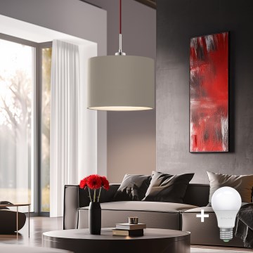 Eglo - LED Riippuvalaisin TUNJA 1xE27/60W/230V taupe