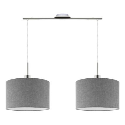 Eglo - LED Ripustettava valaisin TUNJA 2xE27/60W/230V harmaa