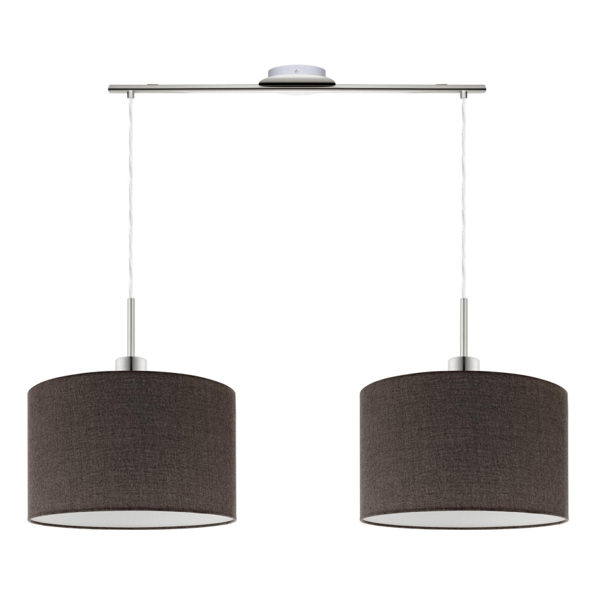 Eglo - LED Kattovalaisin köydellä TUNJA 2xE27/60W/230V ruskea