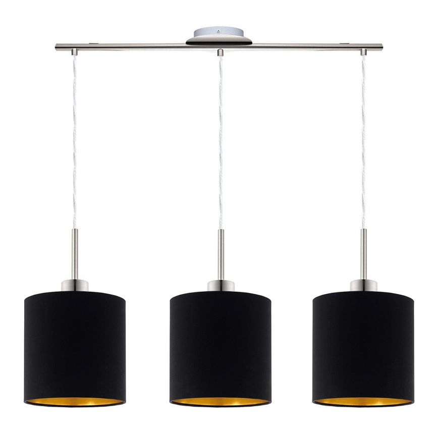 Eglo - LED Riippuvalaisin TUNJA 3xE27/60W/230V musta