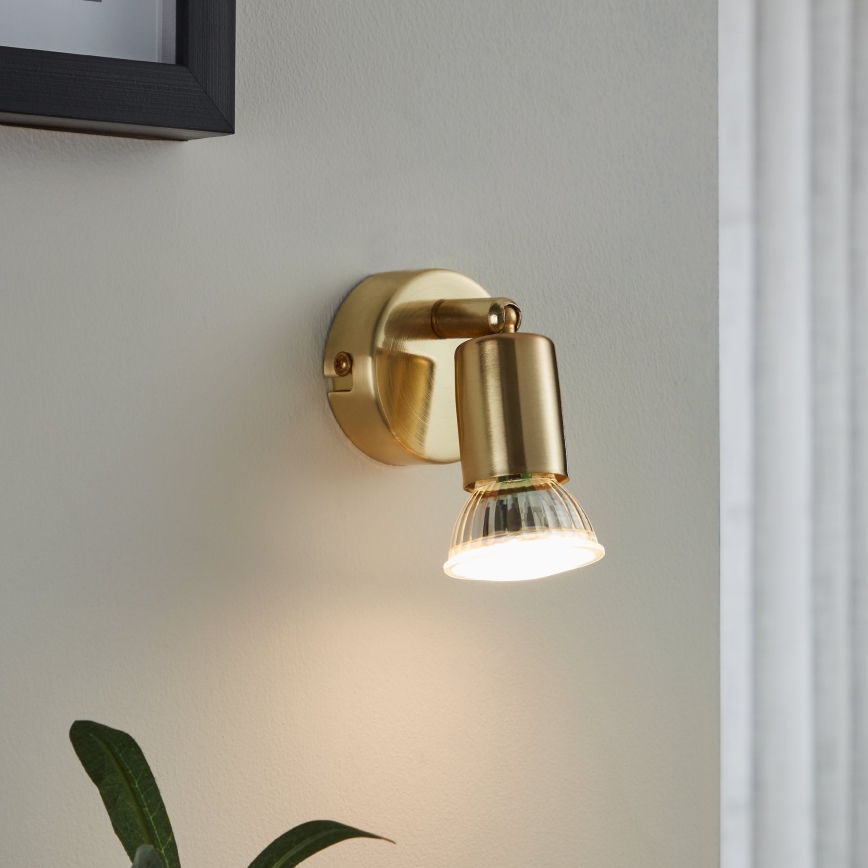 Eglo - LED-seinävalaisin 1xGU10/2,8W/230V 3000K kulta