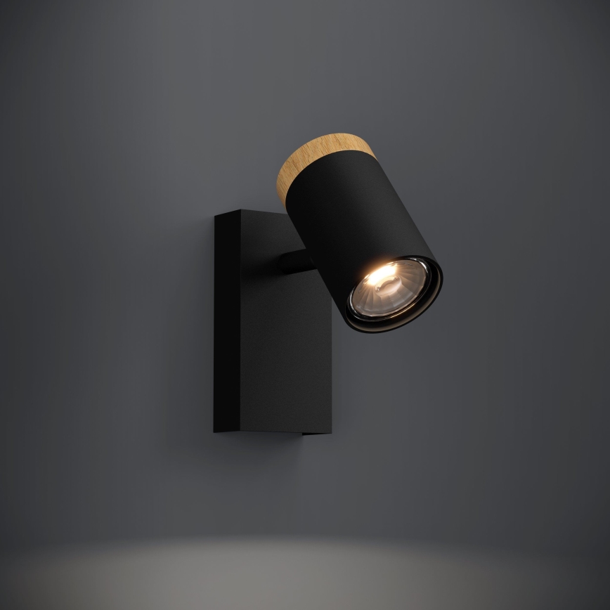 Eglo - LED-seinävalaisin 1xGU10/4,5W/230V 3000K musta/ruskea