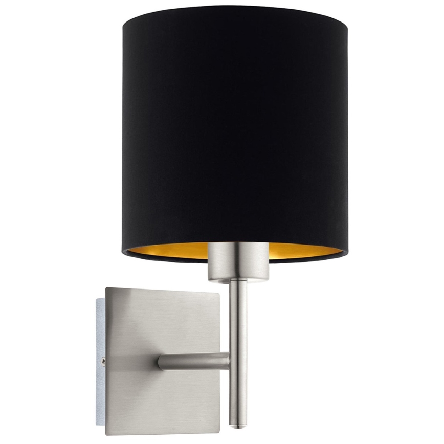 Eglo - LED-seinävalaisin TUNJA 1xE27/60W/230V mattakromi/musta