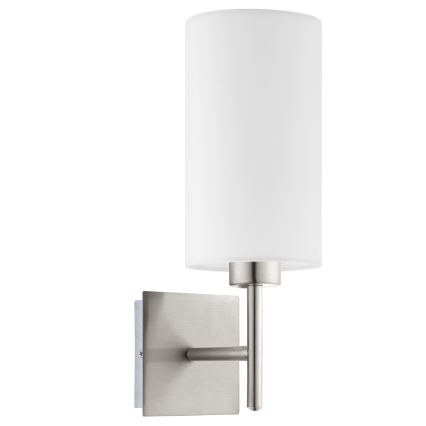 Eglo - LED-seinävalaisin TUNJA 1xE27/60W/230V mattakromi/valkoinen