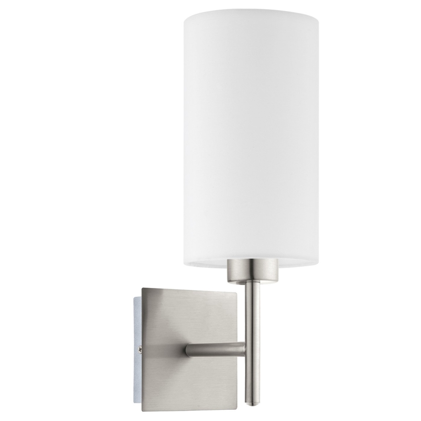 Eglo - LED-seinävalaisin TUNJA 1xE27/60W/230V mattakromi/valkoinen