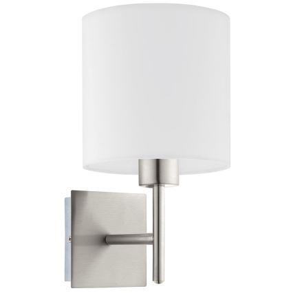 Eglo - LED-seinävalaisin TUNJA 1xE27/60W/230V mattakromi/valkoinen