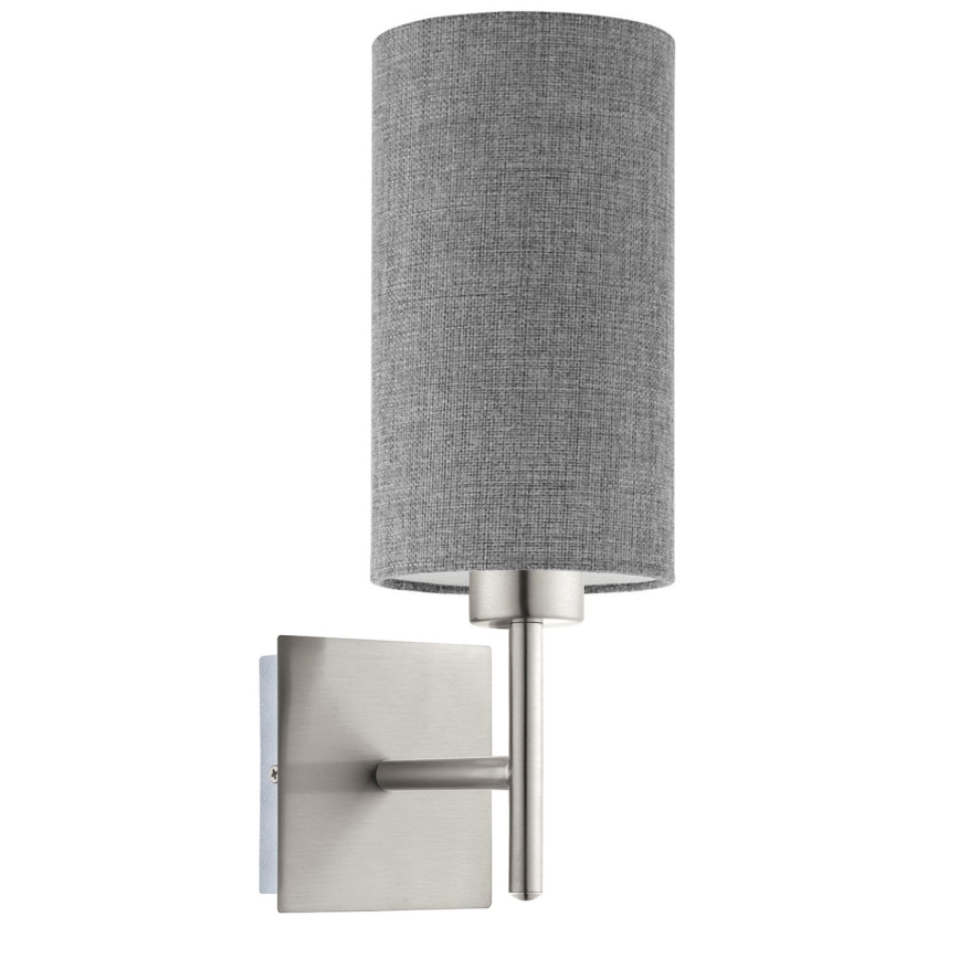 Eglo - LED Seinävalaisin TUNJA 1xE27/60W/230V mattakromi/harmaa