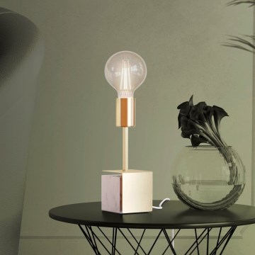Eglo - Pöytävalaisin 1xE27/40W/230V kulta/valkoinen marmori
