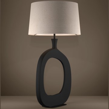 Eglo - Pöytävalaisin 1xE27/60W/230V 88 cm musta/kerma