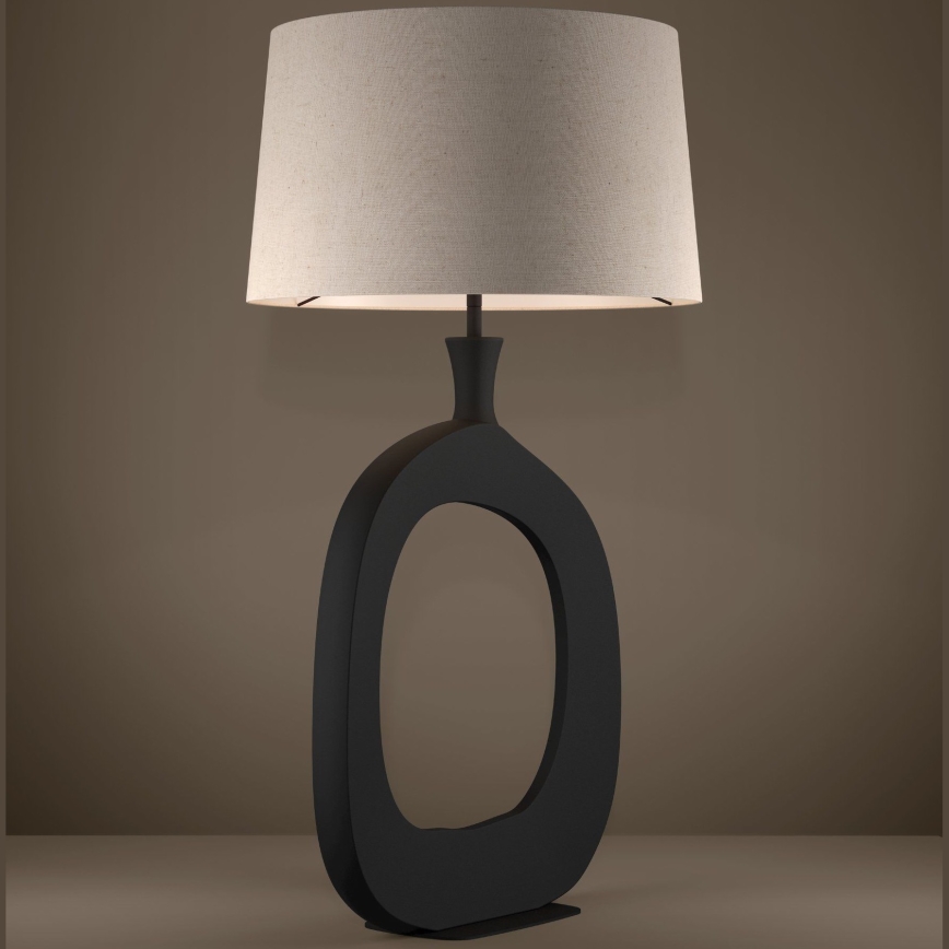 Eglo - Pöytävalaisin 1xE27/60W/230V 88 cm musta/kerma