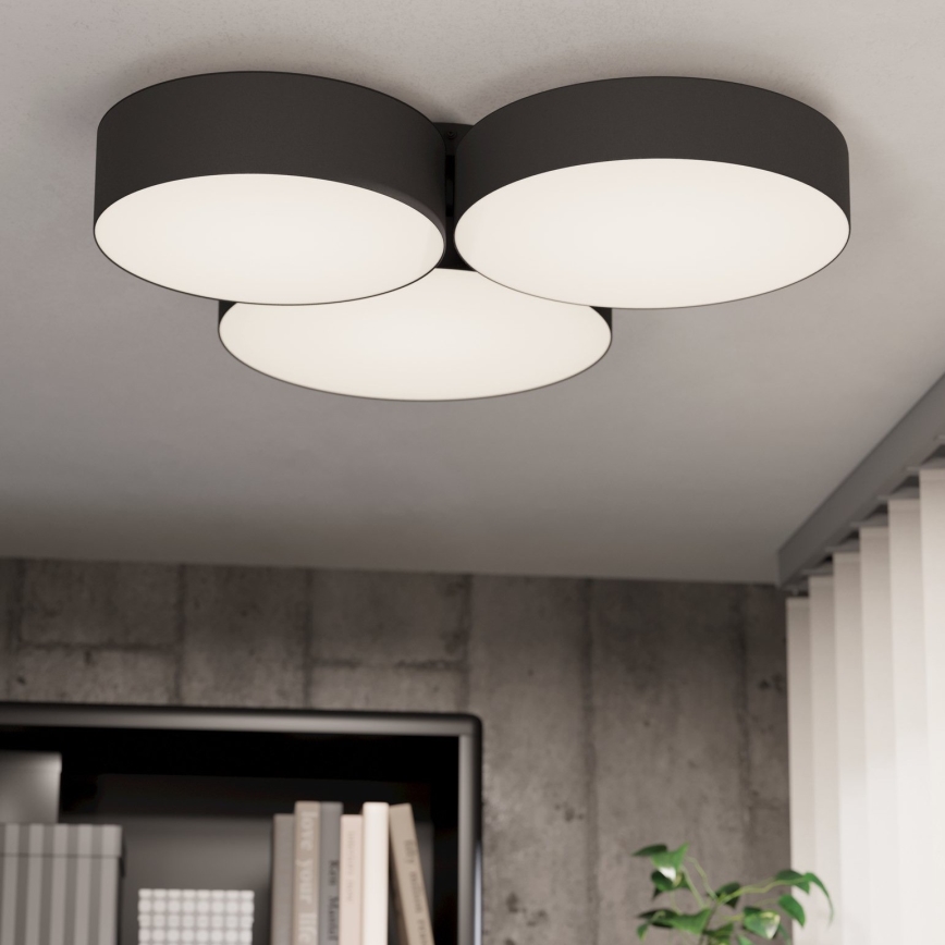Eglo - RGBW Himmennettävä kattovalaisin 3xLED/7,5W/230V 2700-6500K musta