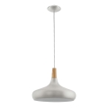 Eglo - Riipusvalaisin 1xE27/60W/230V d. 40 cm hopea