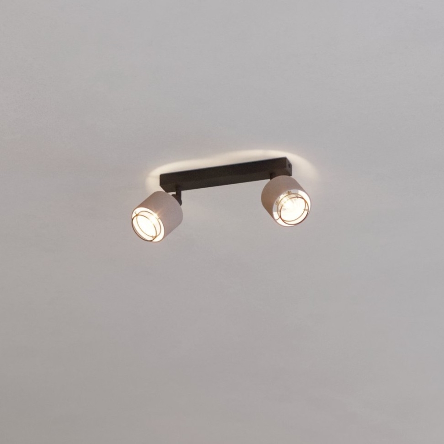 Eglo - Seinävalaisin 2xE14/40W/230V musta/beige