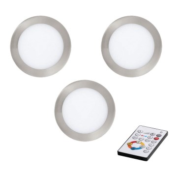 Eglo - SET 3x LED Himmennettävä upotettava kattovalaisin TINUS LED / 6W / 230V + RC