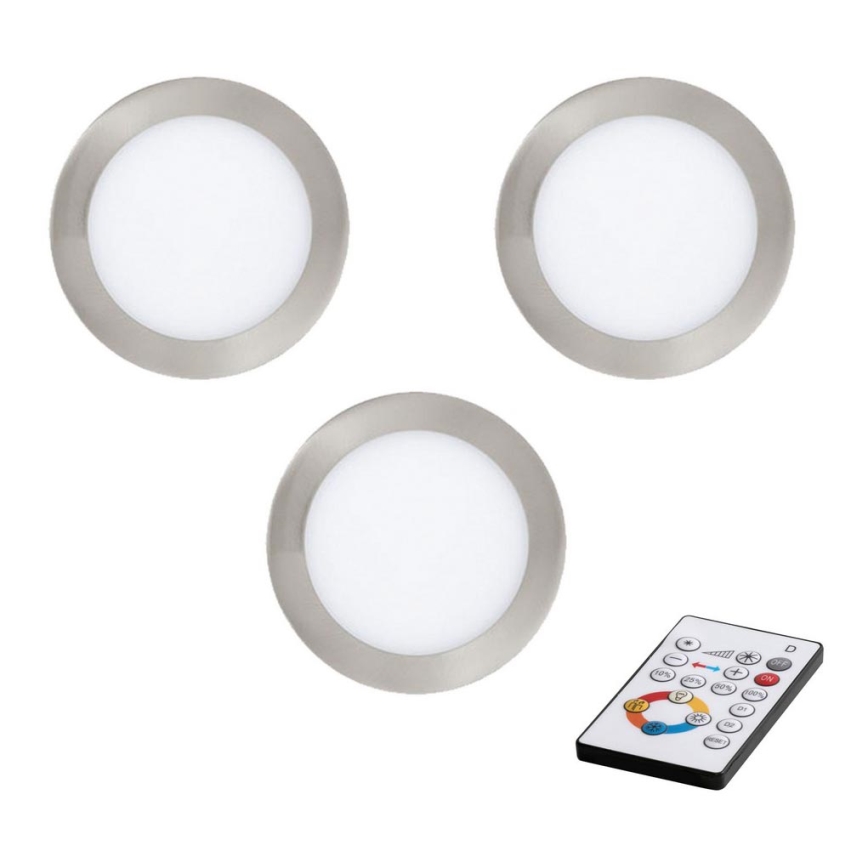 Eglo - SET 3x LED Himmennettävä upotettava kattovalaisin TINUS LED / 6W / 230V + RC