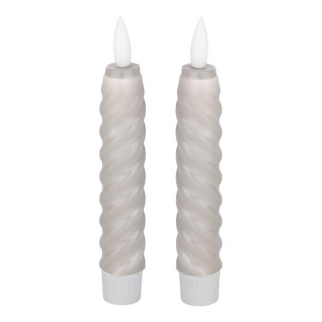 Eglo - SETTI 2x LED Kynttilä LED/1xAAA 15 cm harmaa