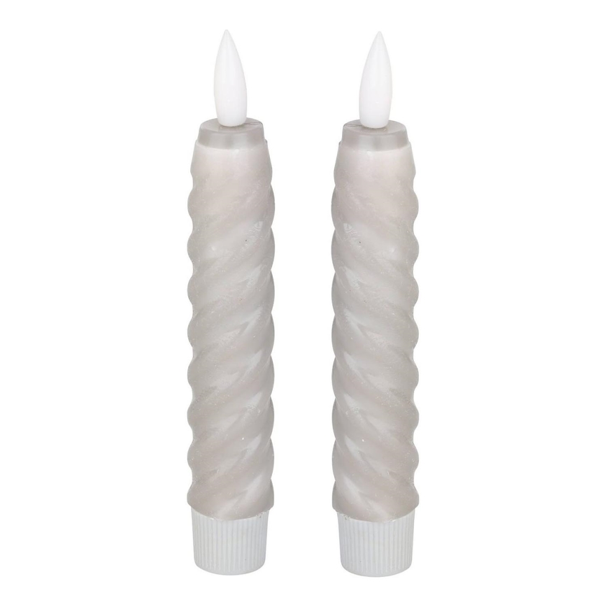 Eglo - SETTI 2x LED Kynttilä LED/1xAAA 15 cm harmaa