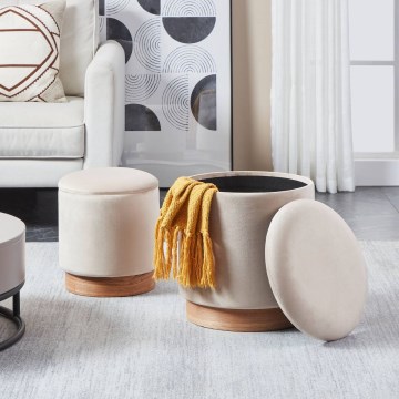 Eglo - SETTI 2x Tabouret halkaisija 30,5/37 cm beige