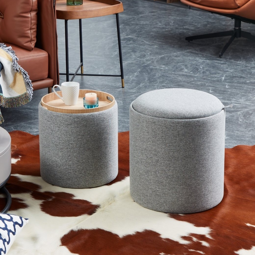 Eglo - SETTI 2x Tabouret halkaisija 34,5/39 cm harmaa