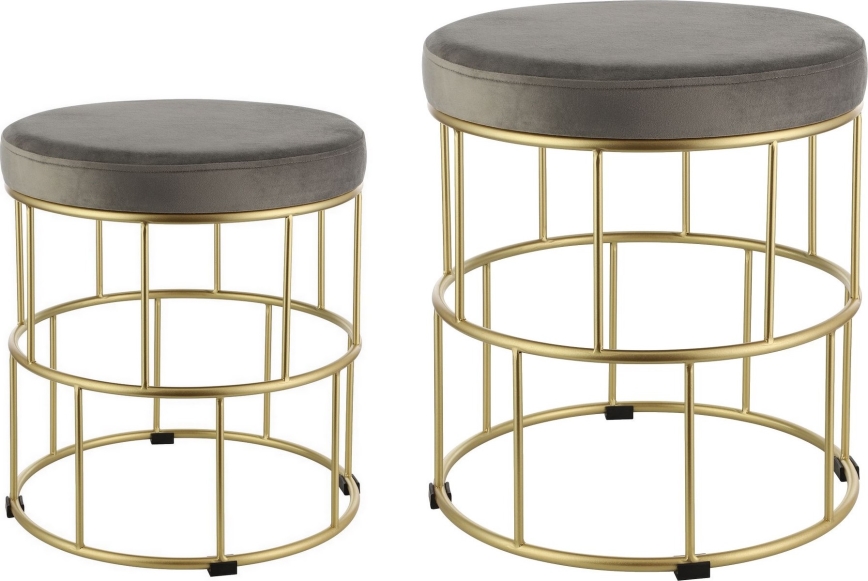 Eglo - SETTI 2x Tabouret harmaa/kulta