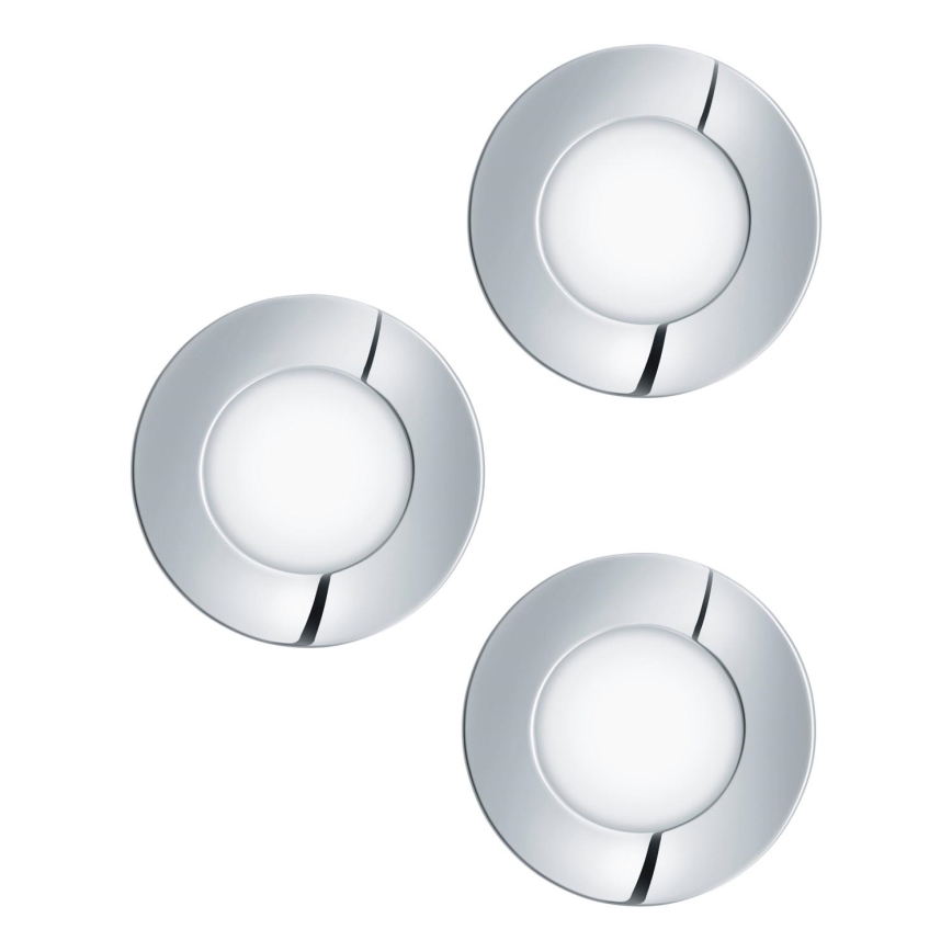 Eglo - SETTI 3x LED Kylpyhuoneen upotettava valo FUEVA 1xLED/2,8W/230V IP44 kiiltävä kromi