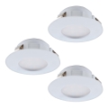 Eglo - SETTI 3x LED Kylpyhuoneen upotettava valo PINEDA 1xLED/4,9W/230V IP44