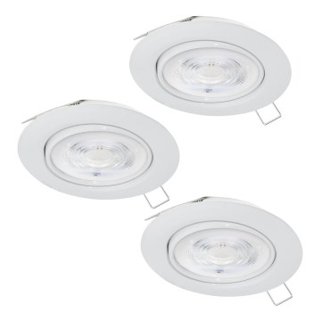 Eglo - SETTI 3xLED Kylpyhuoneen upotettu valo 1xGU10/4W/230V IP44 valkoinen