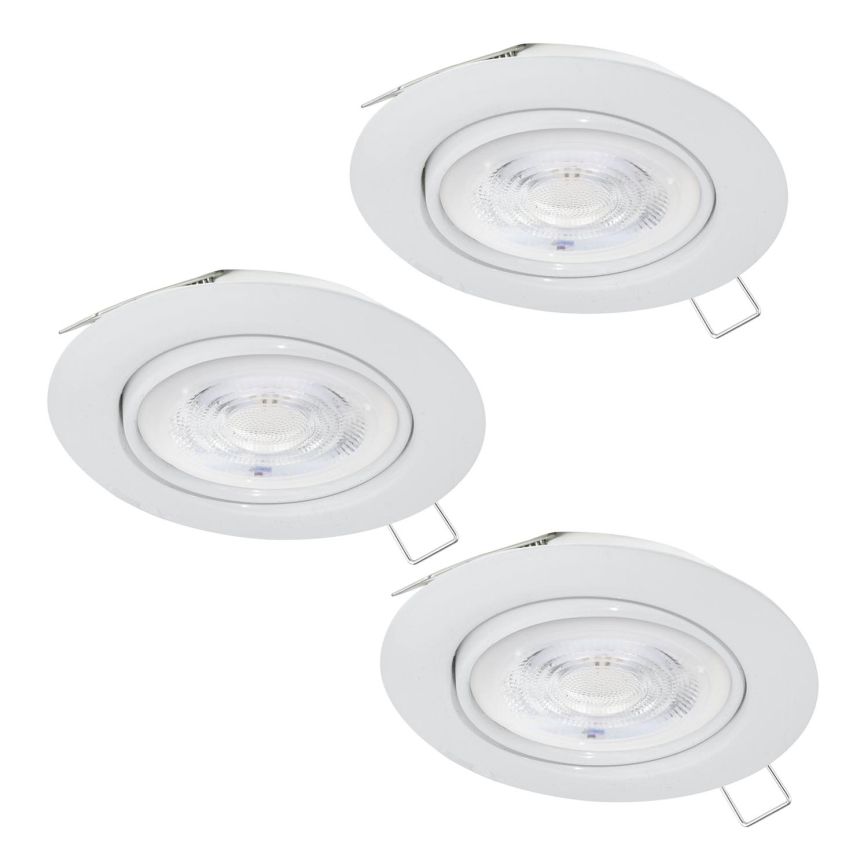 Eglo - SETTI 3xLED Kylpyhuoneen upotettu valo 1xGU10/4W/230V IP44 valkoinen
