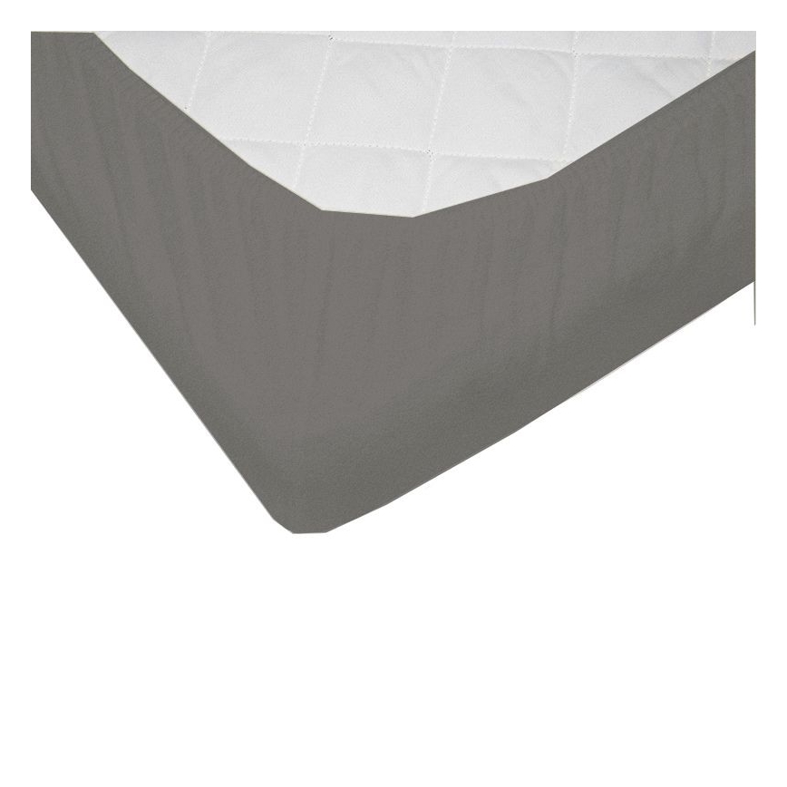 EKO - Vedenpitävä lakana kuminauhalla JERSEY 120x60 cm harmaa