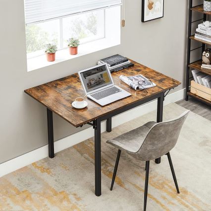 ELDUR jatkettava ruokapöytä ruskea/musta