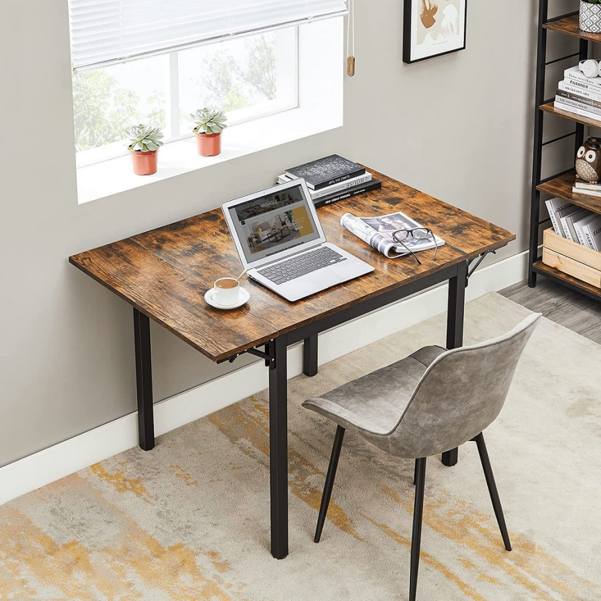 ELDUR jatkettava ruokapöytä ruskea/musta