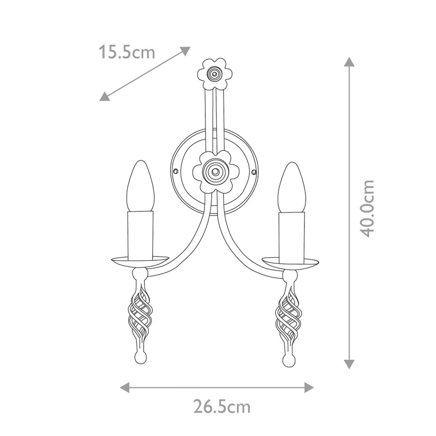 Elstead - Seinävalaisin BELFRY 2xE14/60W/230V