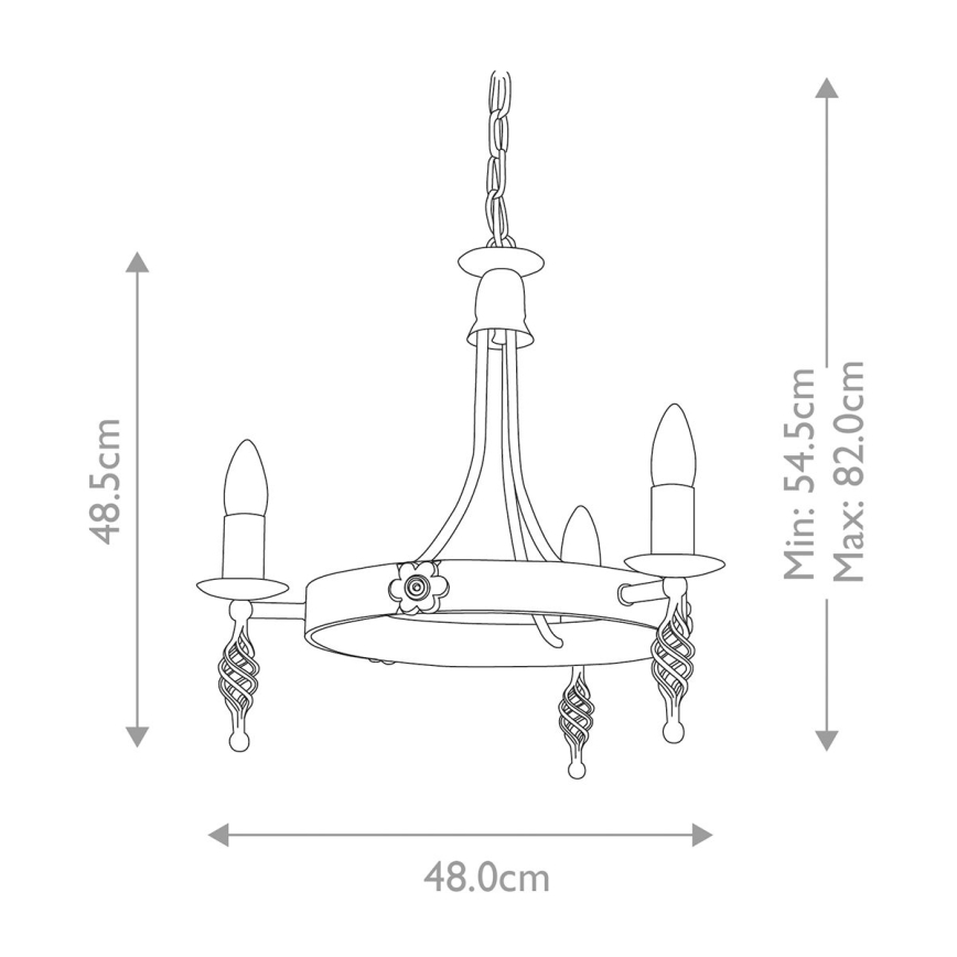 Elstead - Kattokruunu ketjussa BELFRY 3xE14/60W/230V