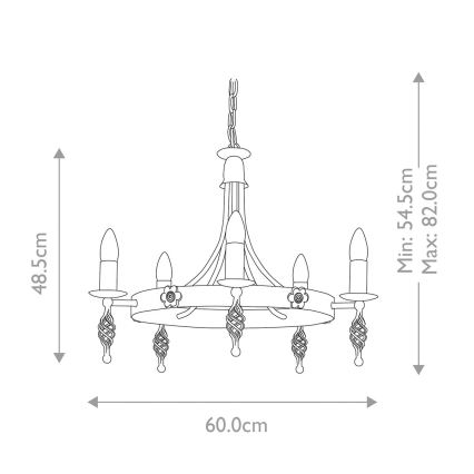 Elstead - Kattokruunu ketjussa BELFRY 5xE14/60W/230V