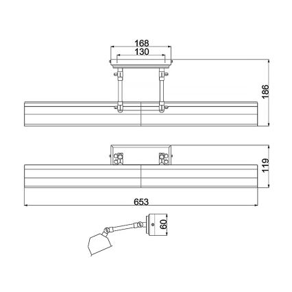 Elstead - Kuvavalo CHAWTON 4xE14/40W/230V kulta