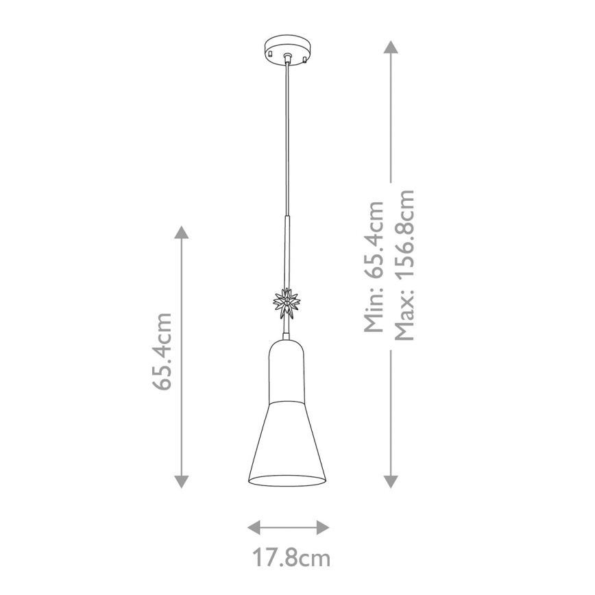 Elstead - Kattokruunu johdossa ETOILE 1xE27/60W/230V halkaisija 17,8 cm musta