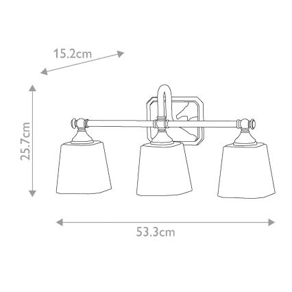 Elstead FE-CONCORD3-BATH - LED Kylpyhuoneen seinävalaisin CONCORD 3xG9/3W/230V IP44