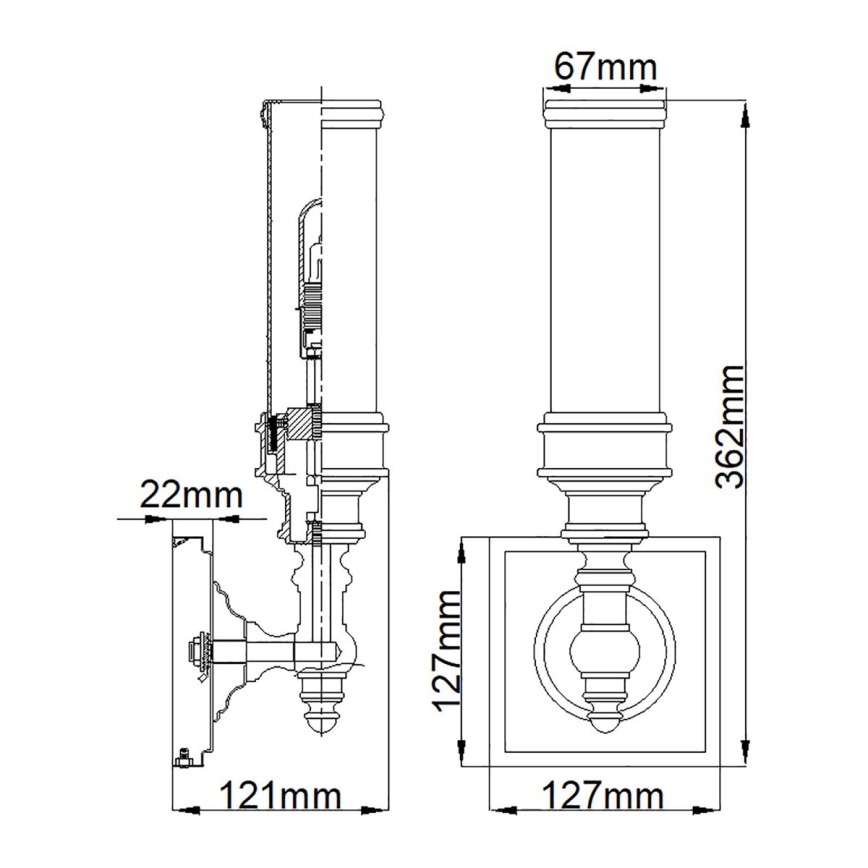 Elstead FE-PAYN-OR1-BATH - LED Kylpyhuoneen seinävalaisin PAYNE 1xG9/3W/230V IP44