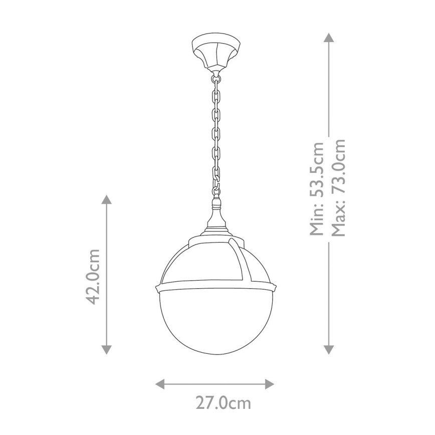 Elstead - Ulkokattokruunu ketjulla GLENBEIGH 1xE27/60W/230V IP44