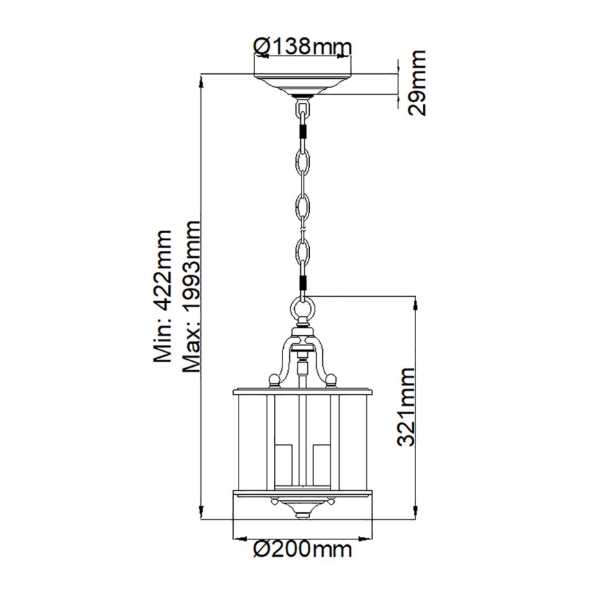 Elstead HK-GENTRY-P-S-PW - Kattokruunu ketjussa GENTRY 3xE14/60W/230V