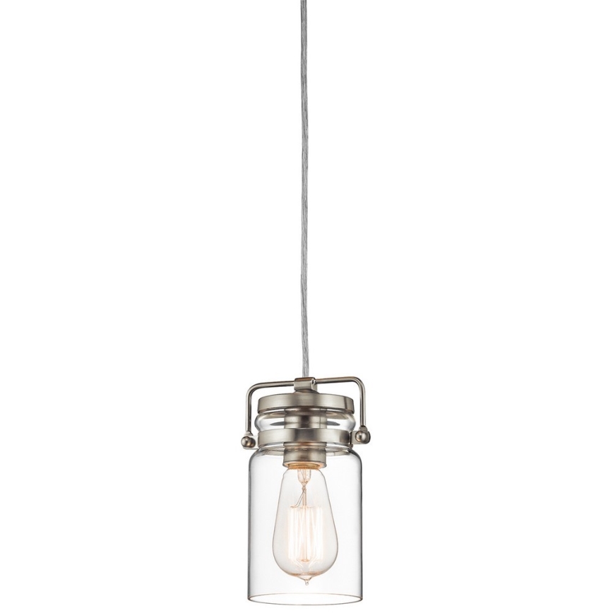 Elstead KL-BRINLEY-MP-NI - Kattokruunu narulla BRINLEY 1xE27/60W/230V mattakromi