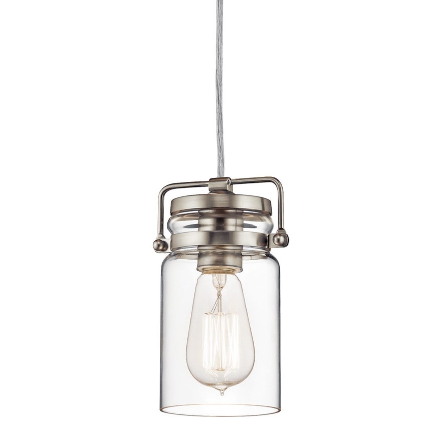 Elstead KL-BRINLEY-MP-NI - Kattokruunu narulla BRINLEY 1xE27/60W/230V mattakromi