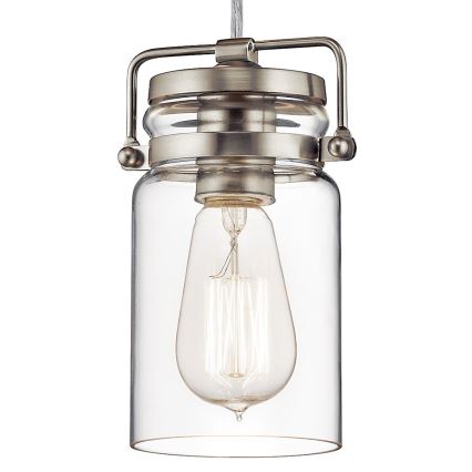 Elstead KL-BRINLEY-MP-NI - Kattokruunu narulla BRINLEY 1xE27/60W/230V mattakromi