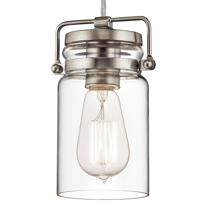 Elstead KL-BRINLEY-MP-NI - Kattokruunu narulla BRINLEY 1xE27/60W/230V mattakromi