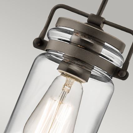 Elstead KL-BRINLEY-MP-OZ - Kattokruunu narulla BRINLEY 1xE27/60W/230V antrasiitti
