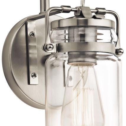 Elstead KL-BRINLEY1-NI - Seinävalaisin BRINLEY 1xE27/60W/230V mattakromi