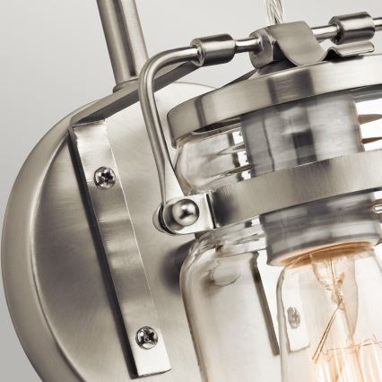 Elstead KL-BRINLEY1-NI - Seinävalaisin BRINLEY 1xE27/60W/230V mattakromi